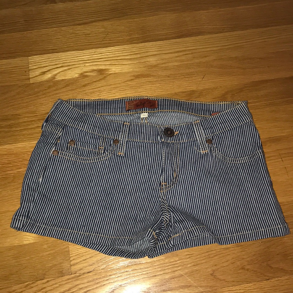 Indigo Six Striped Cotton Shorts